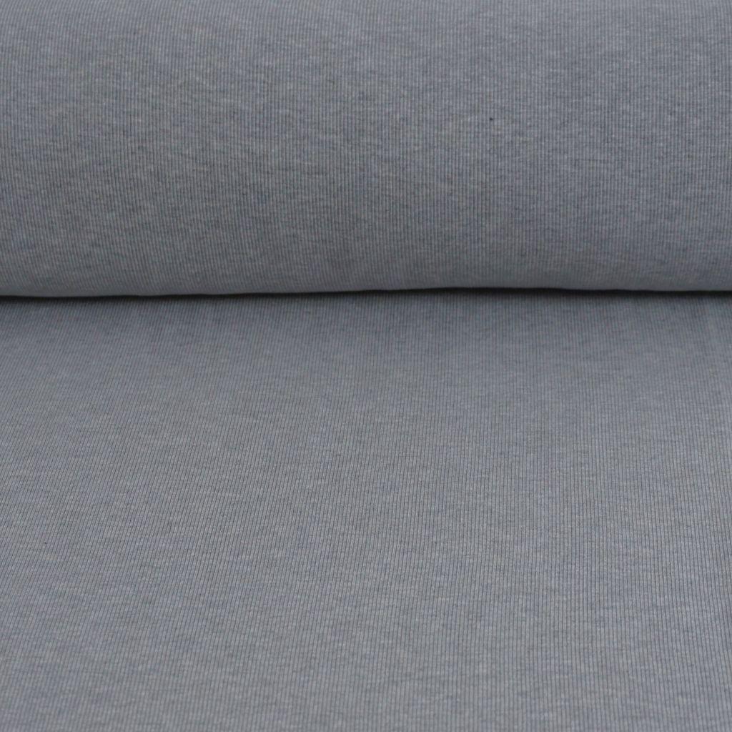 Rippenbündchen Feinripp 2x2 hellgrau meliert